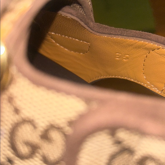 Gucci Double G Sandal Beige Ebony size 35 771575 G1730 9755 - Picture 8 of 11